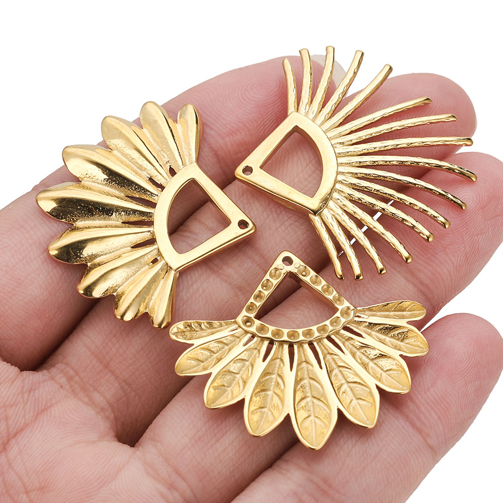 2pcs Stainless Steel Fan Shape - огляд і ціна Ethnic Fashion Accessories