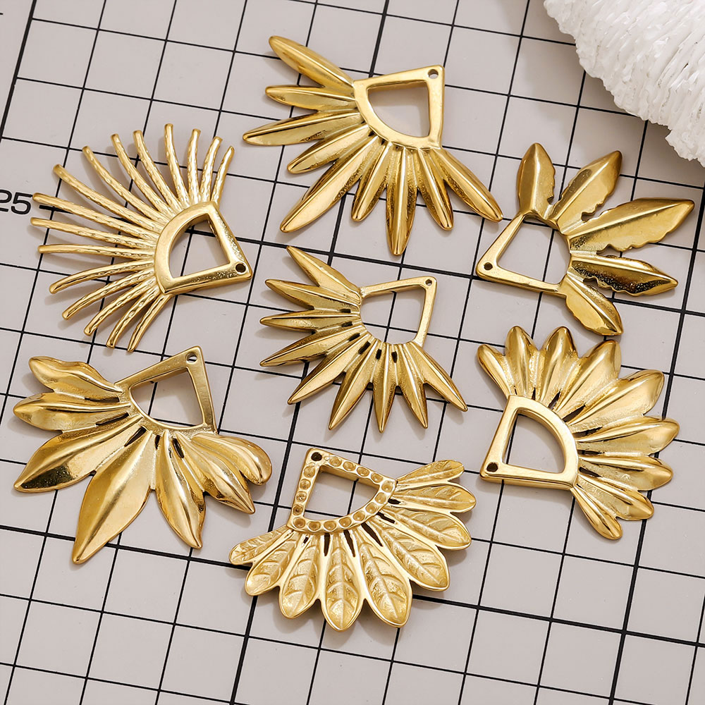 2pcs Stainless Steel Fan Shape - огляд і ціна Ethnic Fashion Accessories