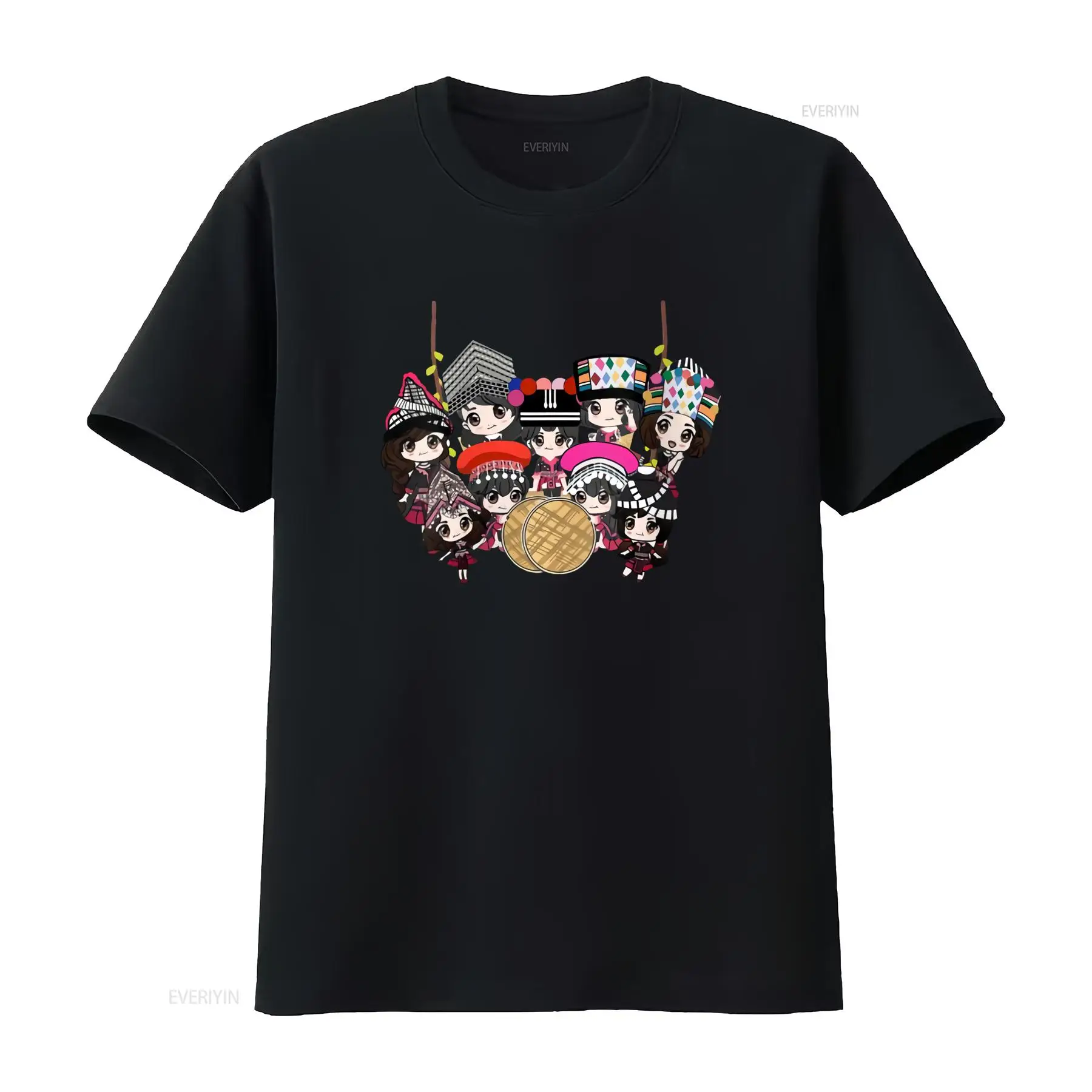 9 Hmong Girls Cartoon Print T  - огляд і ціна Fashion Ethnic Wear For Men
