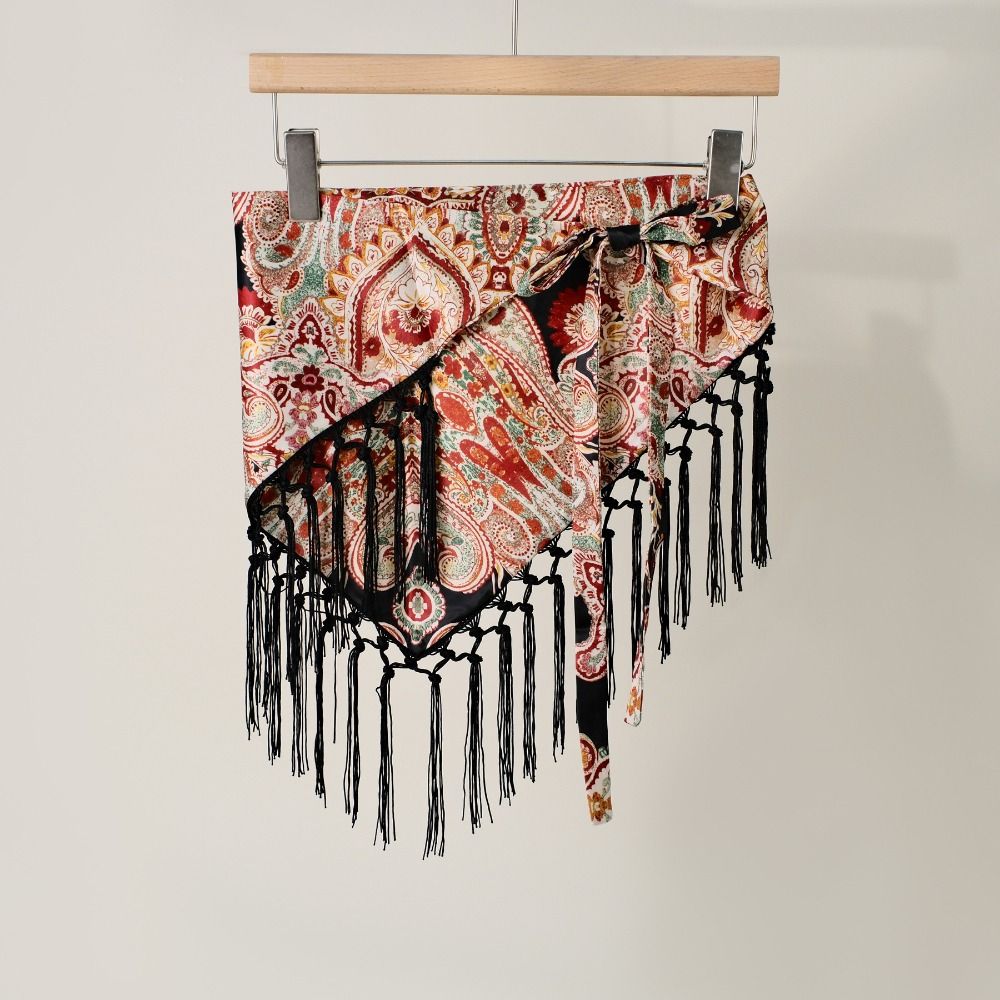 Ethnic Paisley Print Hip Scarf - огляд і ціна Y2K Ethnic Fashion