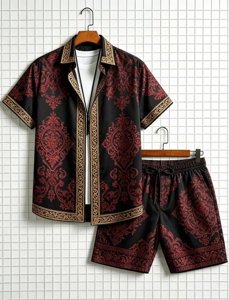 Men's ethnic border printed sh - огляд і ціна Ethnic Style
