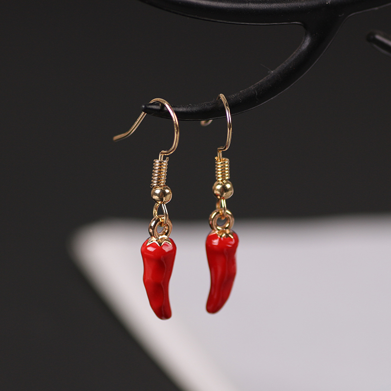 Cute Red Pepper Earrings Pendi - огляд і ціна Ethnic Fashion Sale